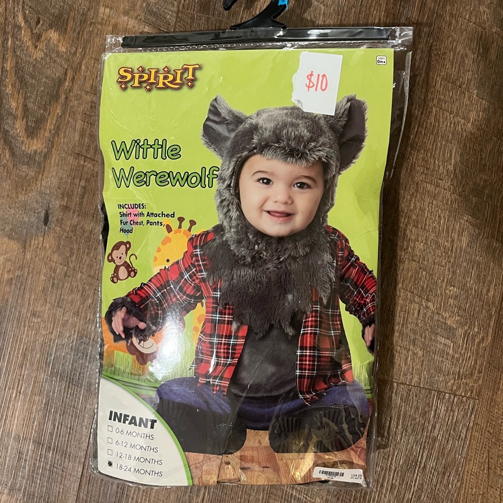 Spirit Wittle Werewolf Infant Costume - Gray and Red